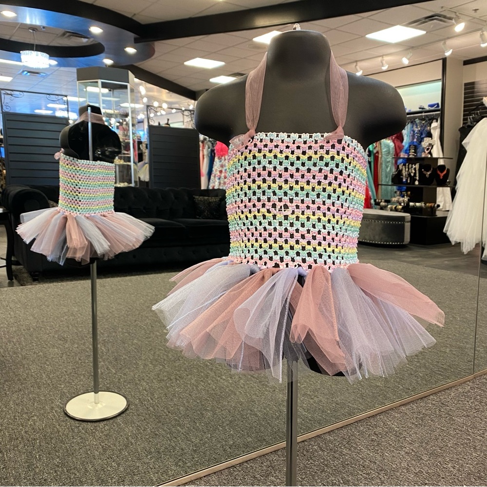 Dusty Blue & Mauve Light Rainbow Tutu Dress